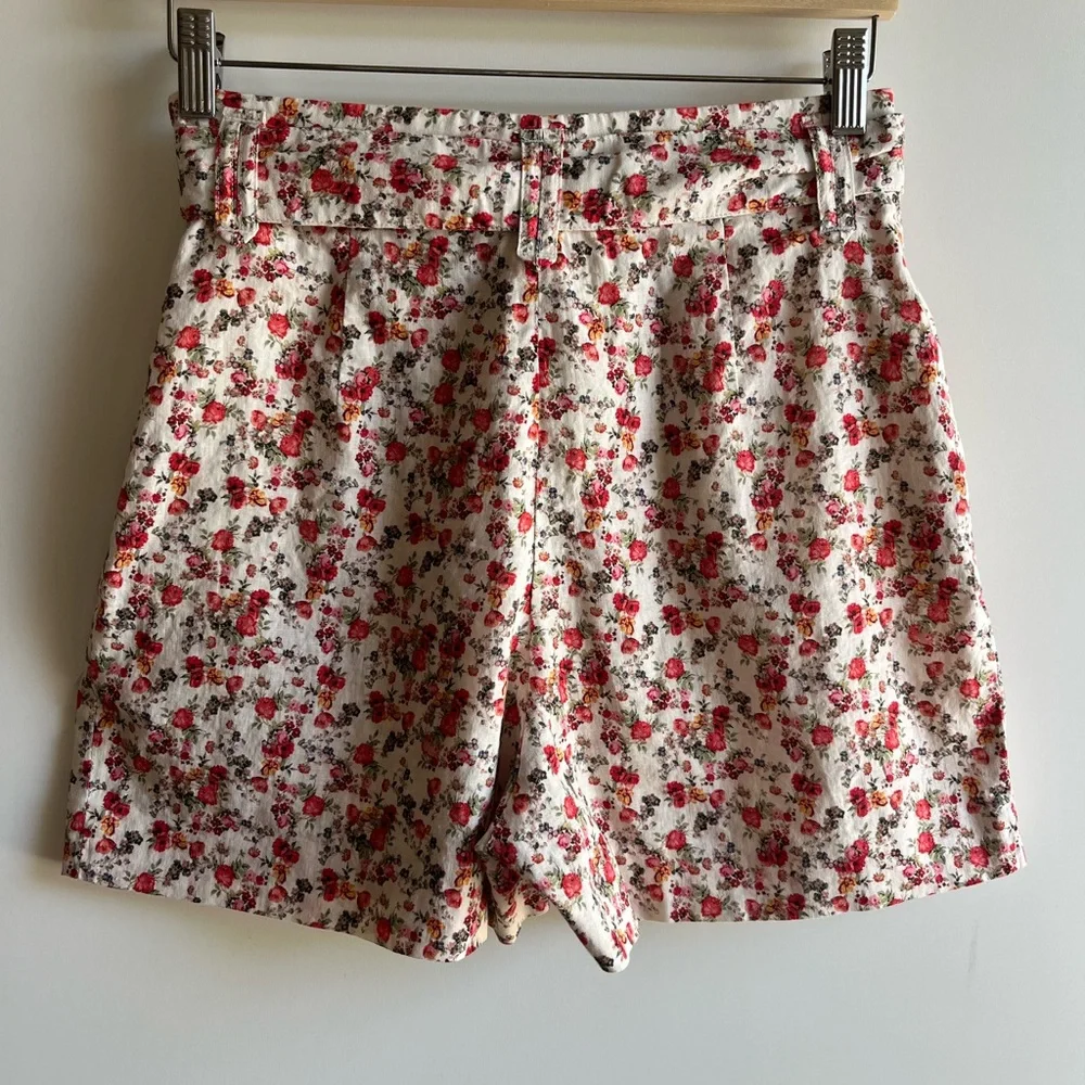 Sezane Lucas Short Fleurs Roses Fond Ecru 6 - Picture 6 of 10